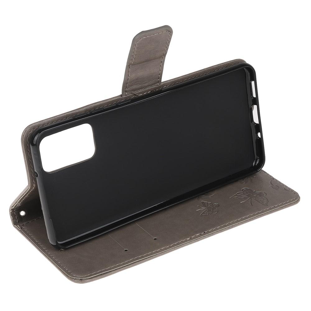Läderfodral Fjärilar Samsung Galaxy S20 FE Grå