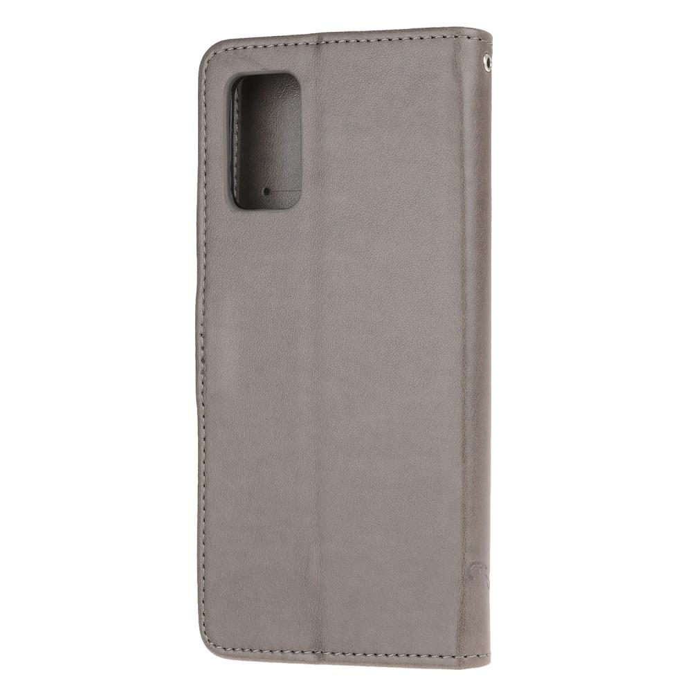 Läderfodral Fjärilar Samsung Galaxy S20 FE Grå
