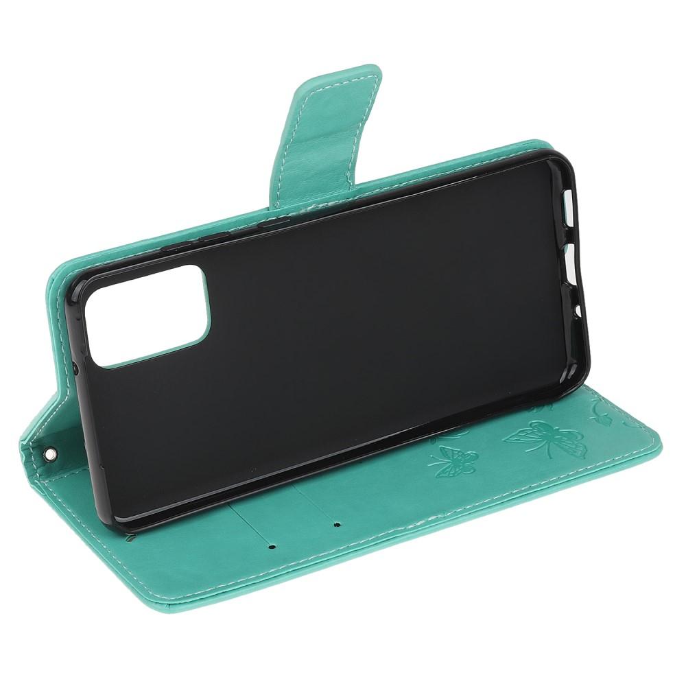 Läderfodral Fjärilar Samsung Galaxy S20 FE Grön