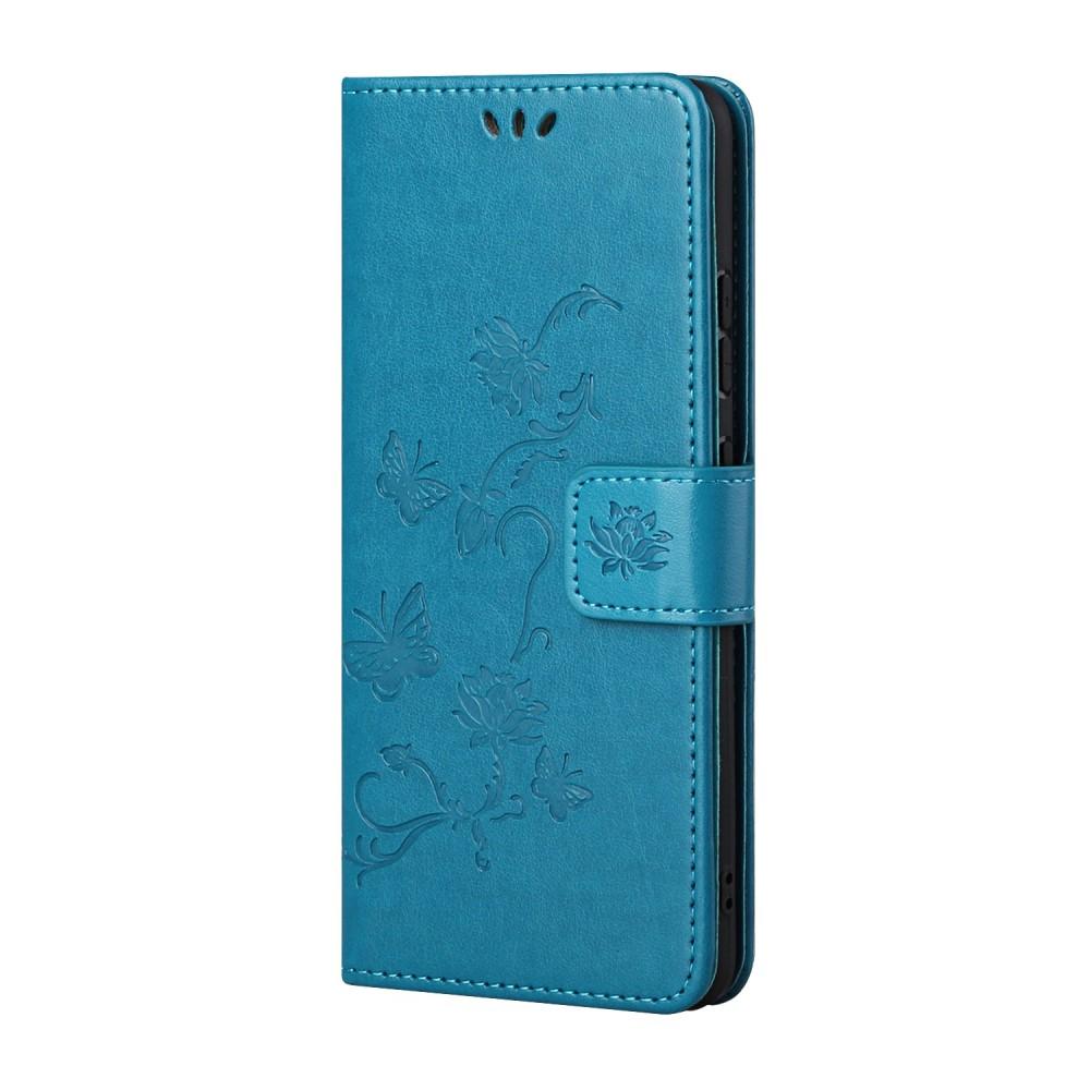 Läderfodral Fjärilar Samsung Galaxy S21 Plus blå