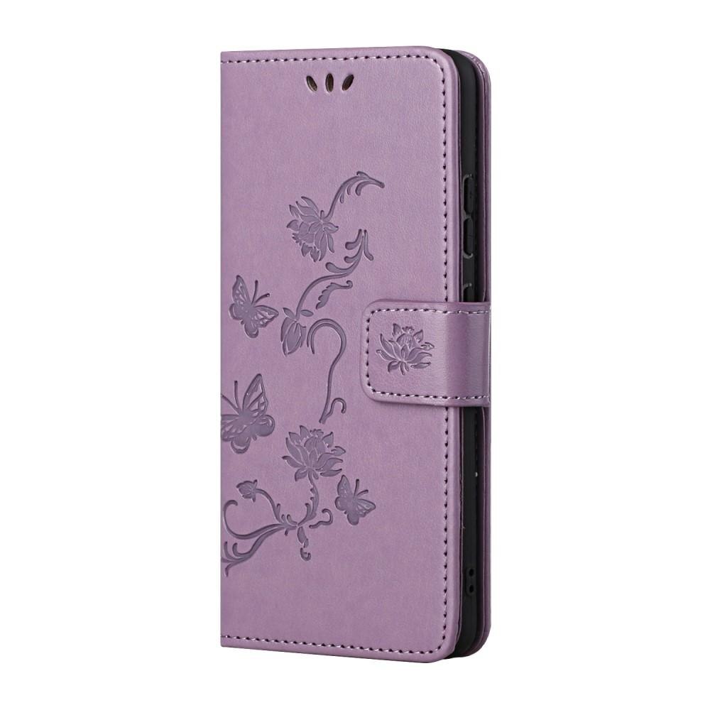 Läderfodral Fjärilar Samsung Galaxy S21 Plus Lila