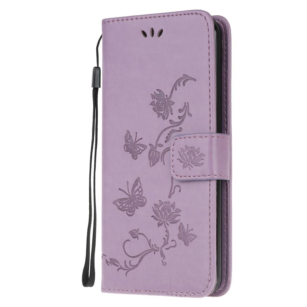 Läderfodral Fjärilar Samsung Galaxy S21 Ultra Lila