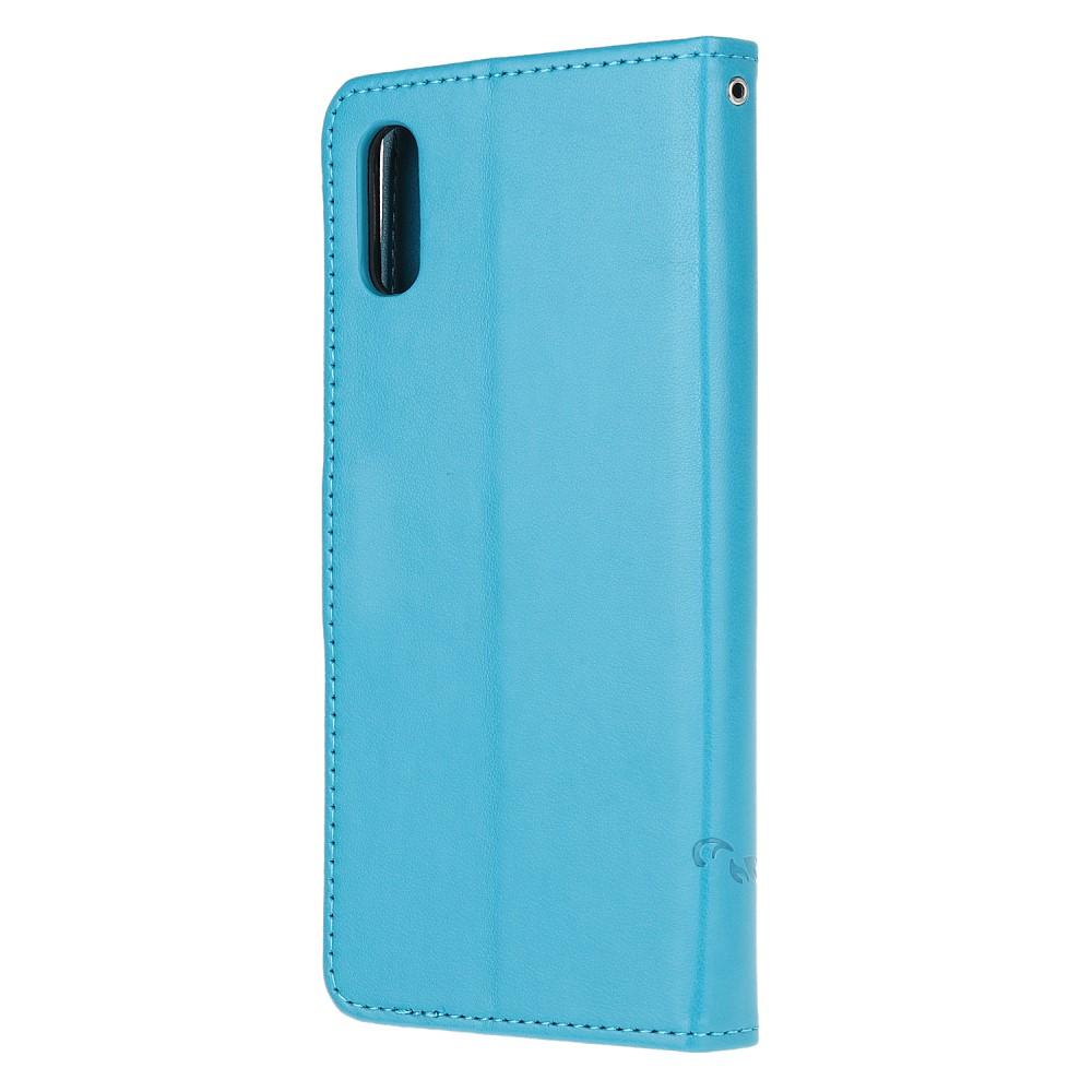 Läderfodral Fjärilar Samsung Galaxy Xcover 5 blå