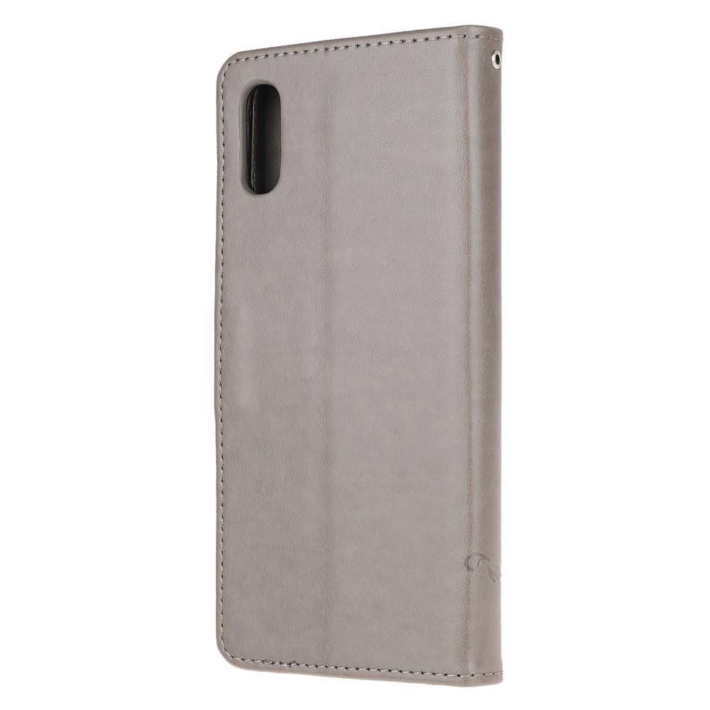 Läderfodral Fjärilar Samsung Galaxy Xcover 5 Grå