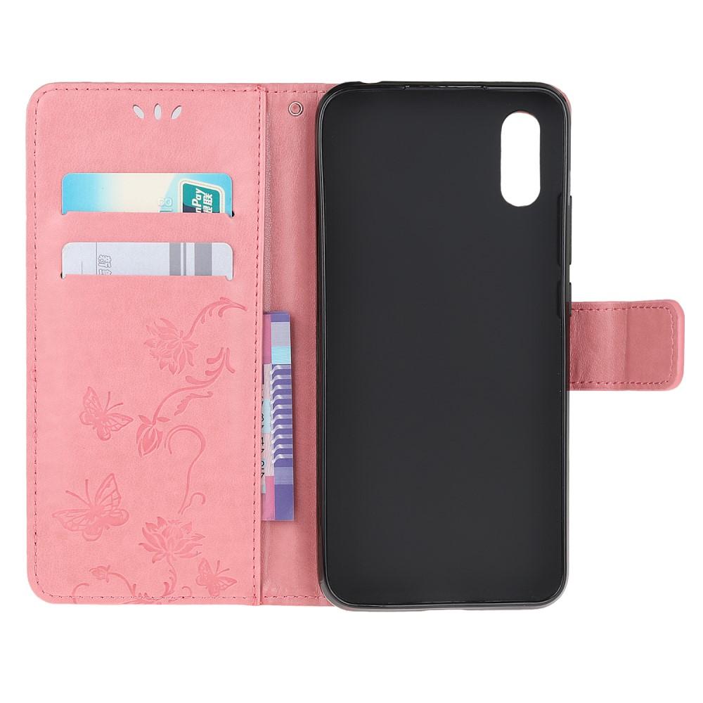 Läderfodral Fjärilar Samsung Galaxy Xcover 5 rosa