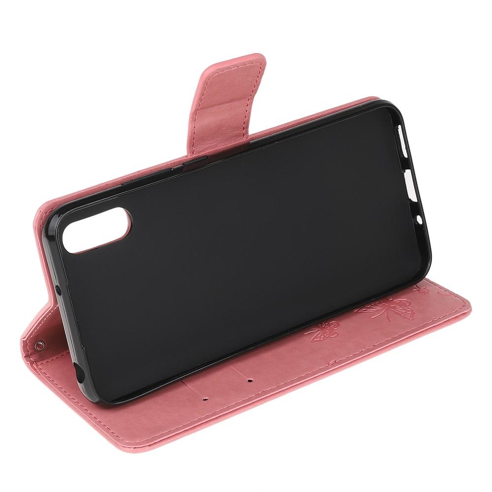 Läderfodral Fjärilar Samsung Galaxy Xcover 5 rosa