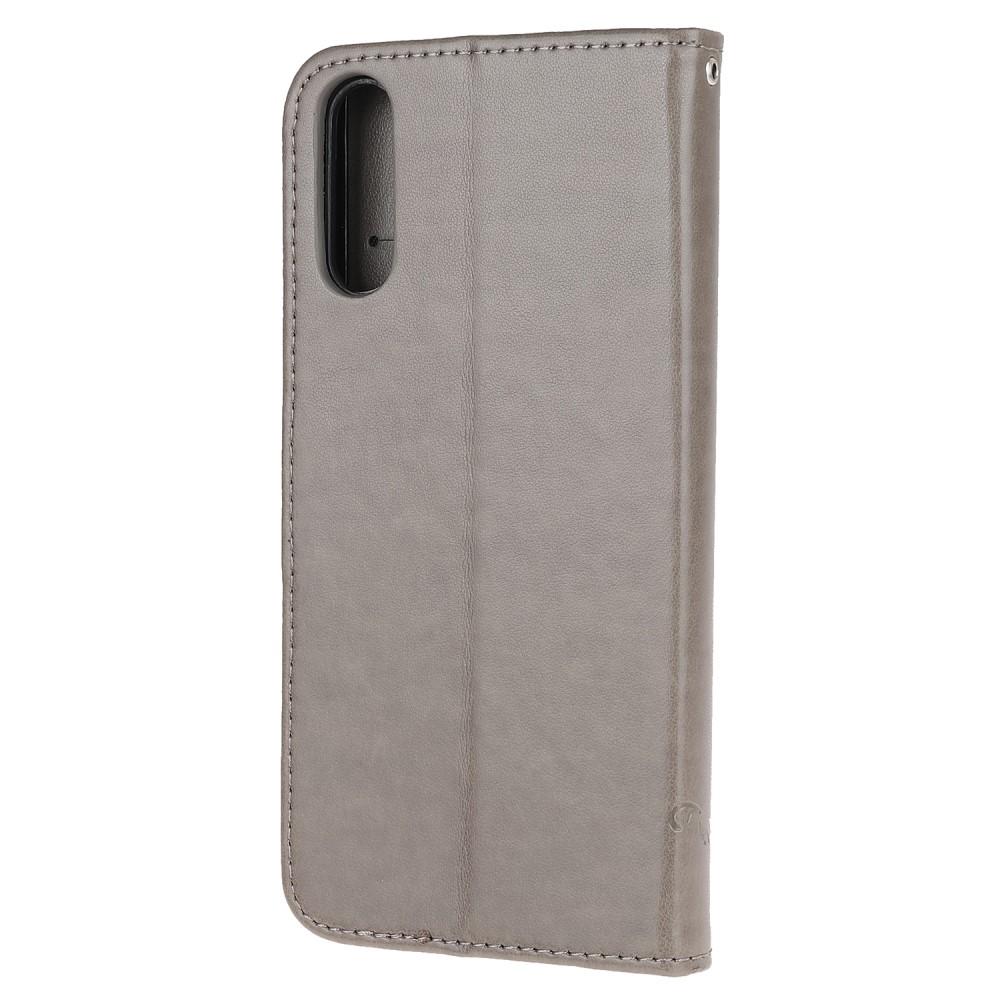 Läderfodral Fjärilar Sony Xperia L4 grå