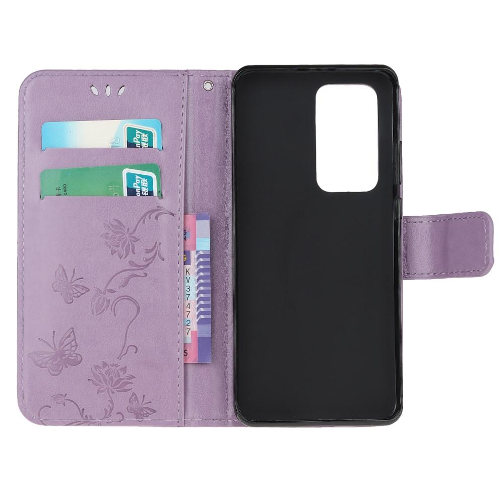 Läderfodral Fjärilar Xiaomi Mi 10T/10T Pro Lila