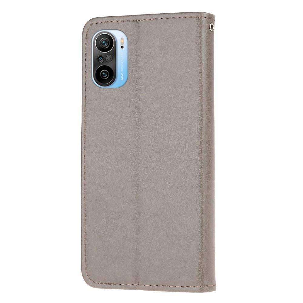 Läderfodral Fjärilar Xiaomi Mi 11i Grå