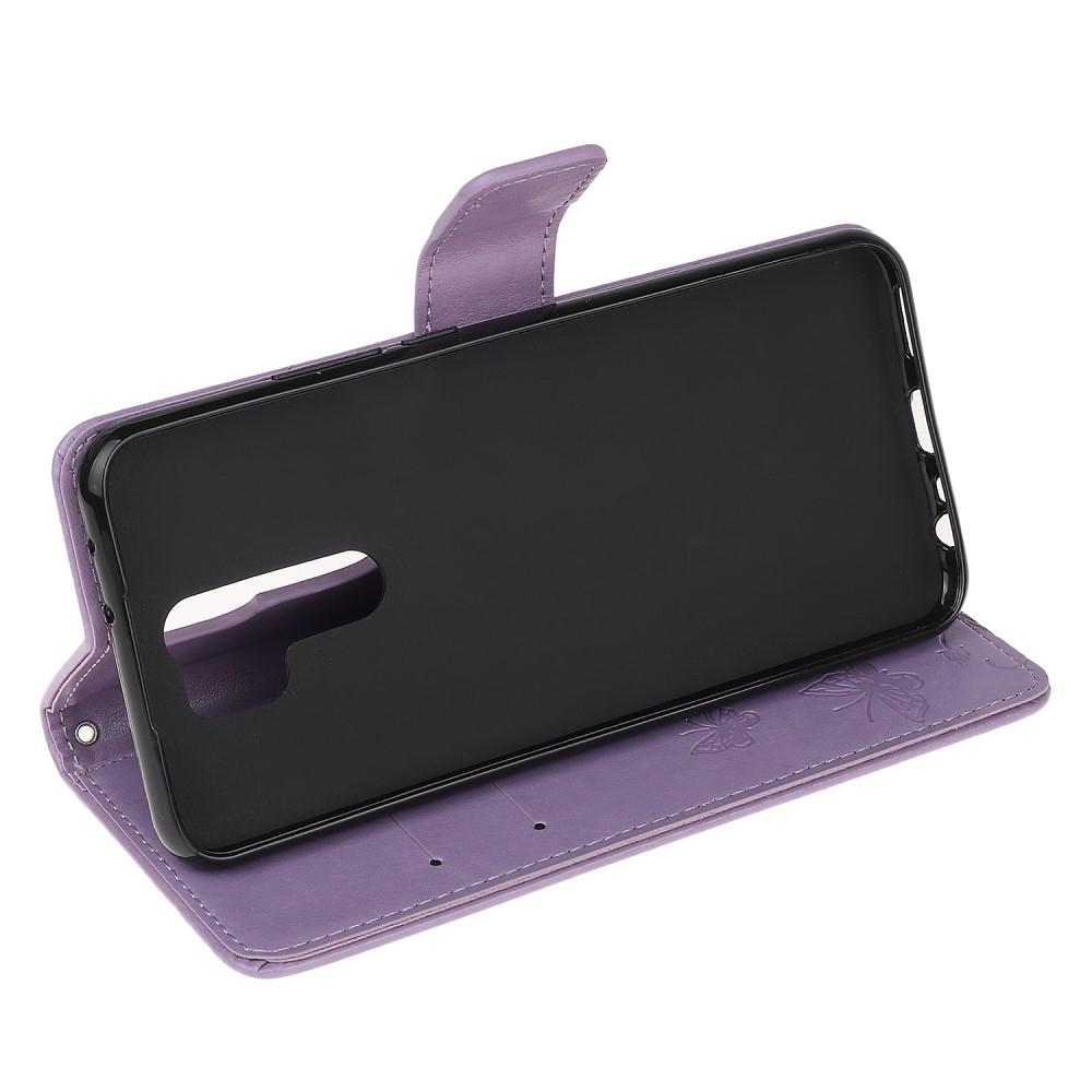 Läderfodral Fjärilar Xiaomi Redmi 9 Lila