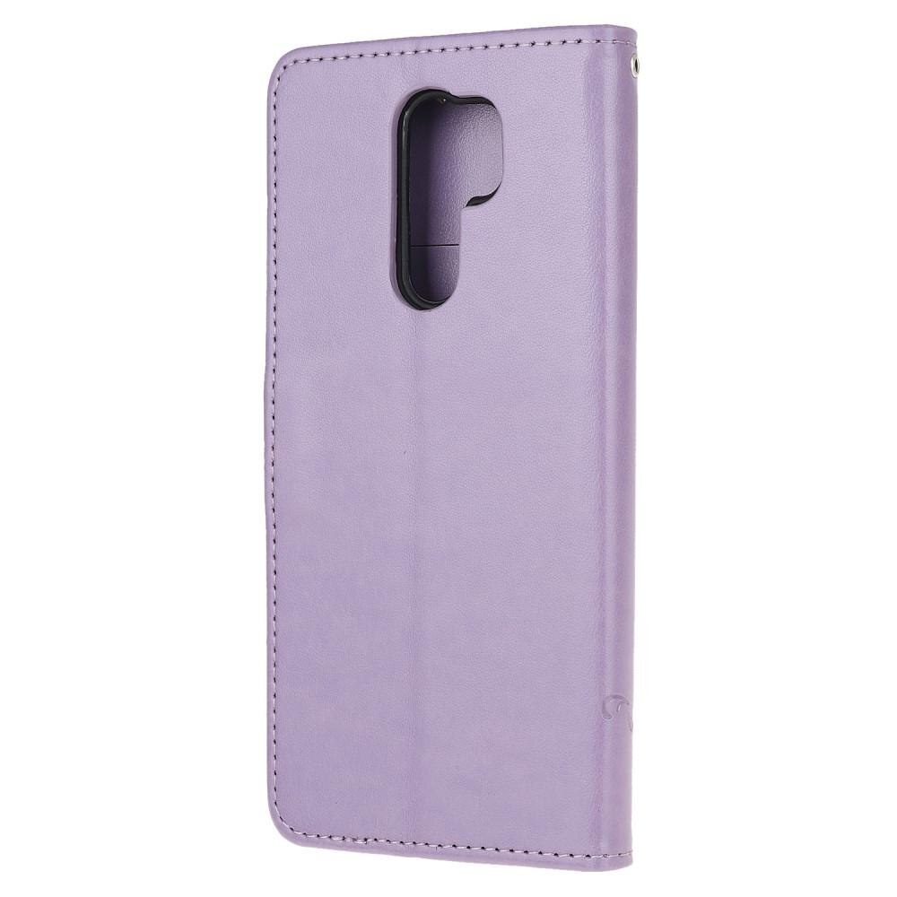 Läderfodral Fjärilar Xiaomi Redmi 9 Lila