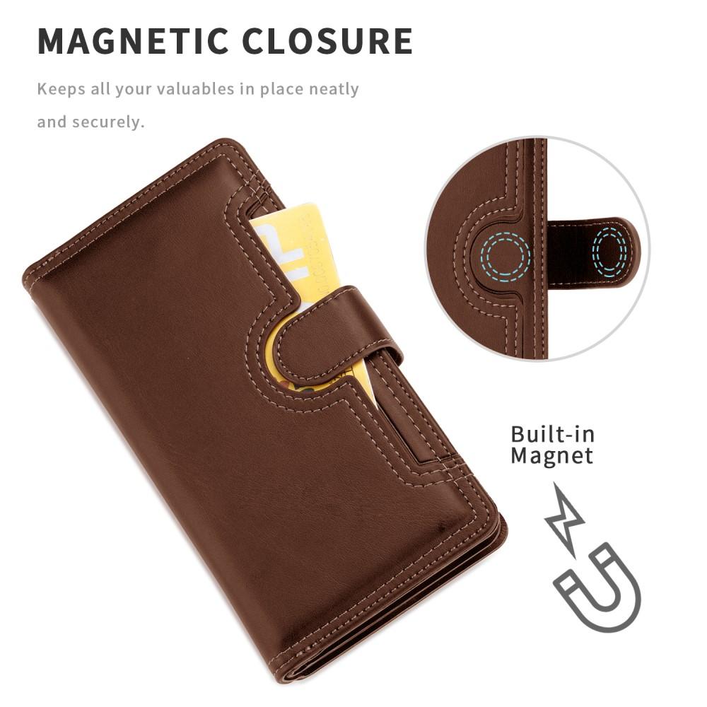 Läderplånbok Multi-slot iPhone 12 Mini brun