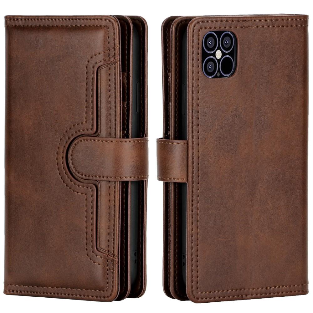 Läderplånbok Multi-slot iPhone 12/12 Pro brun