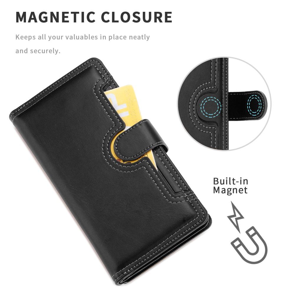 Läderplånbok Multi-slot iPhone 12 Pro Max svart