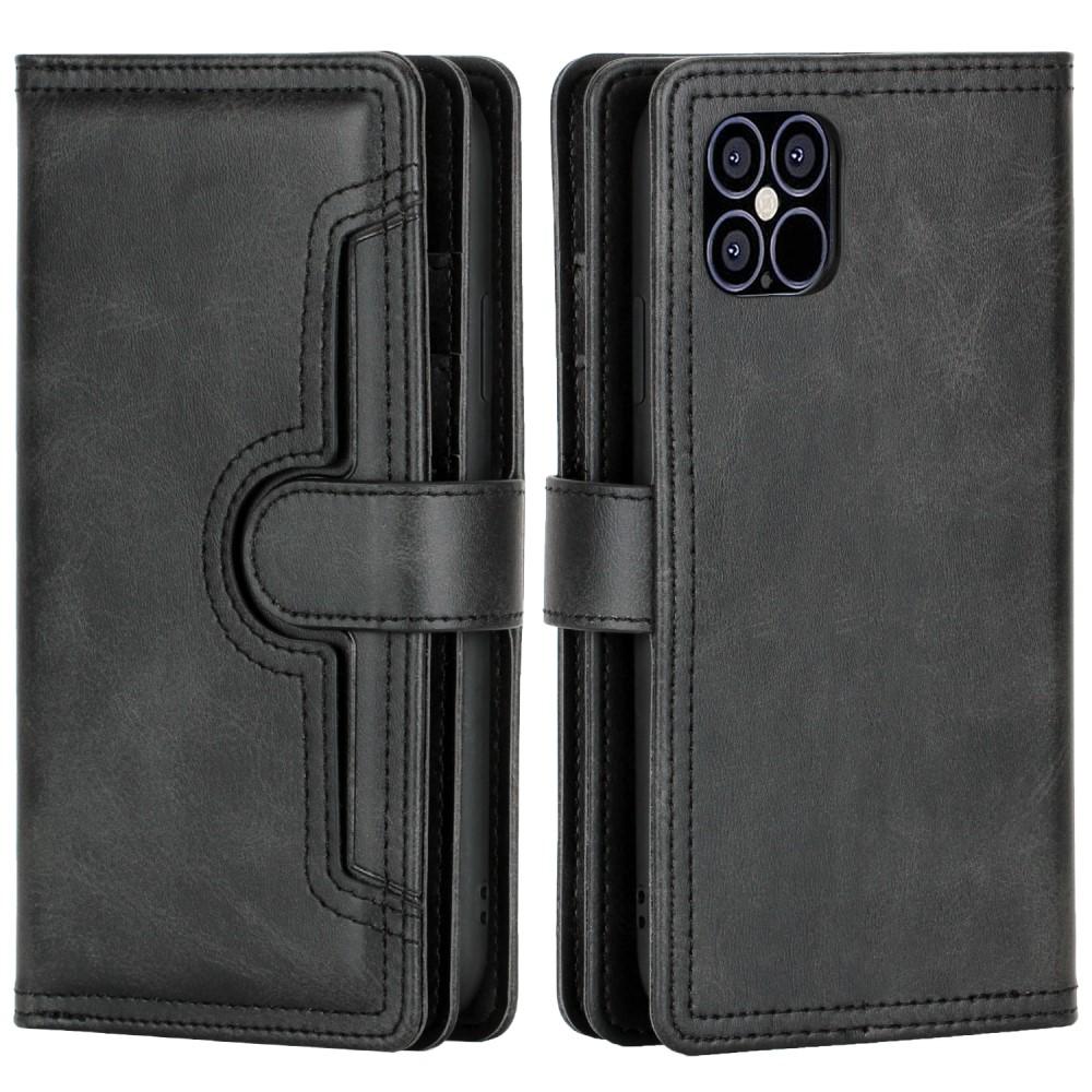 Läderplånbok Multi-slot iPhone 12 Pro Max svart