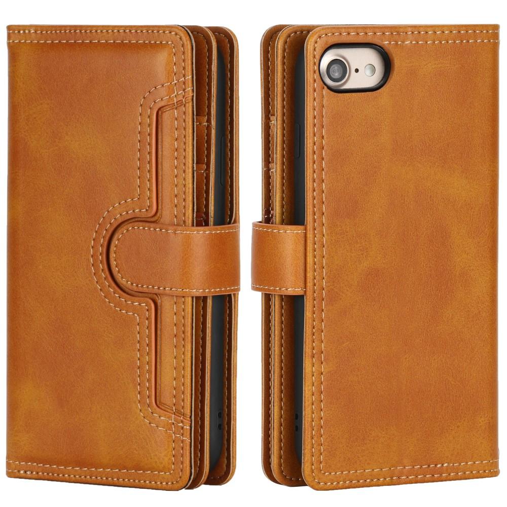 Läderplånbok Multi-slot iPhone 7/8/SE cognac