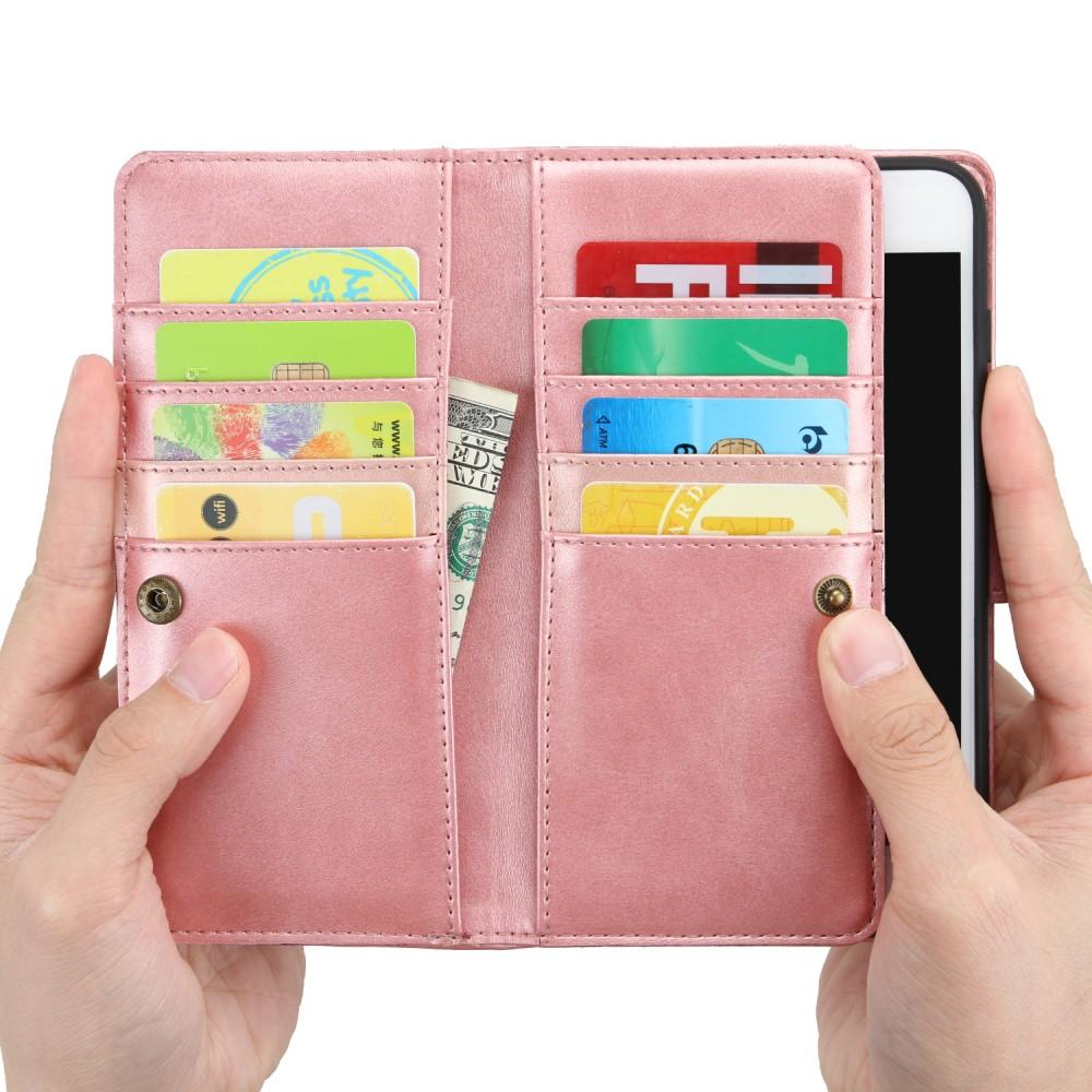 Läderplånbok Multi-slot iPhone 7/8/SE roséguld