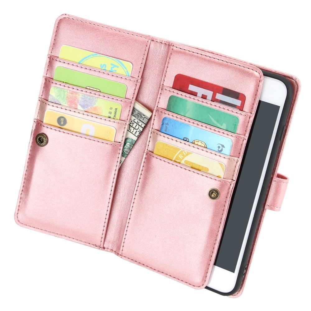Läderplånbok Multi-slot iPhone 7/8/SE 2020 roséguld
