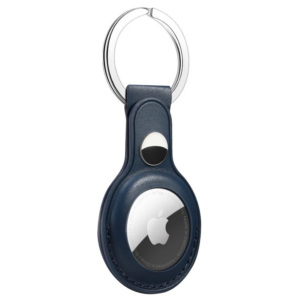 Läderskal med nyckelring Apple AirTag blå