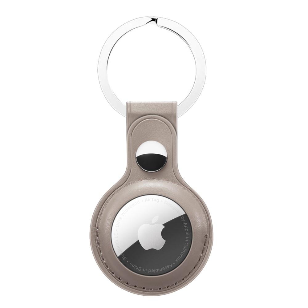 Läderskal med nyckelring Apple AirTag grå