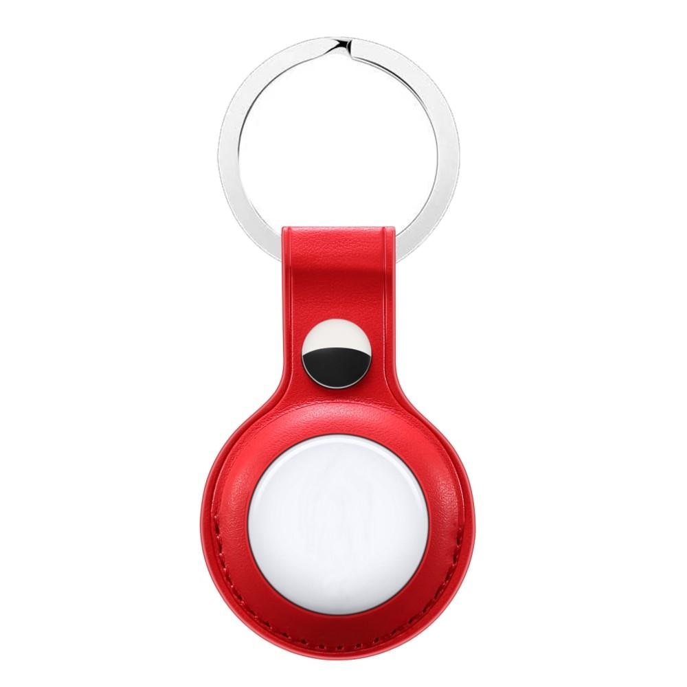 Läderskal med nyckelring Apple AirTag röd
