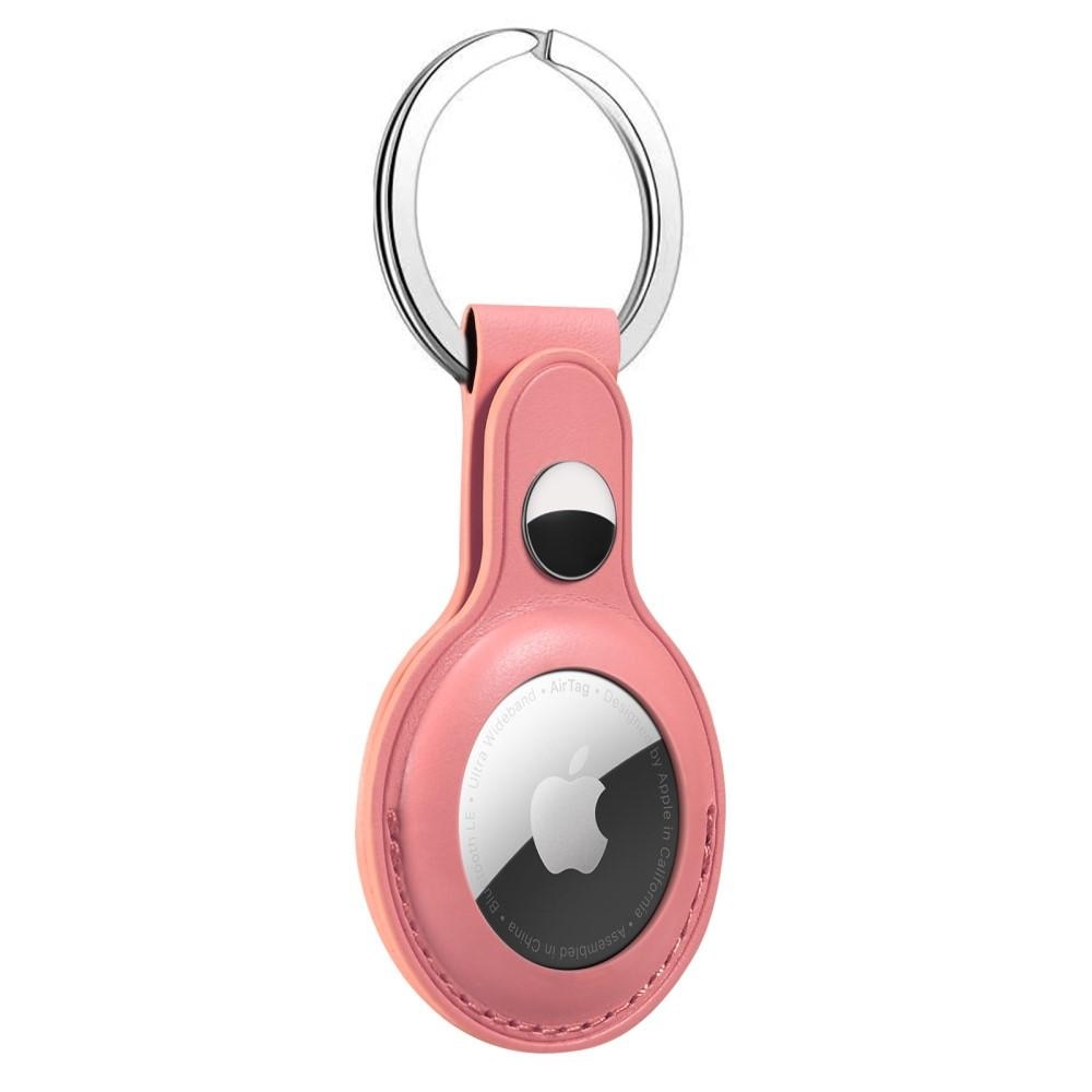 Läderskal med nyckelring Apple AirTag rosa