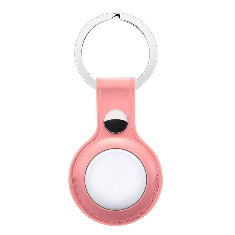 Läderskal med nyckelring Apple AirTag rosa