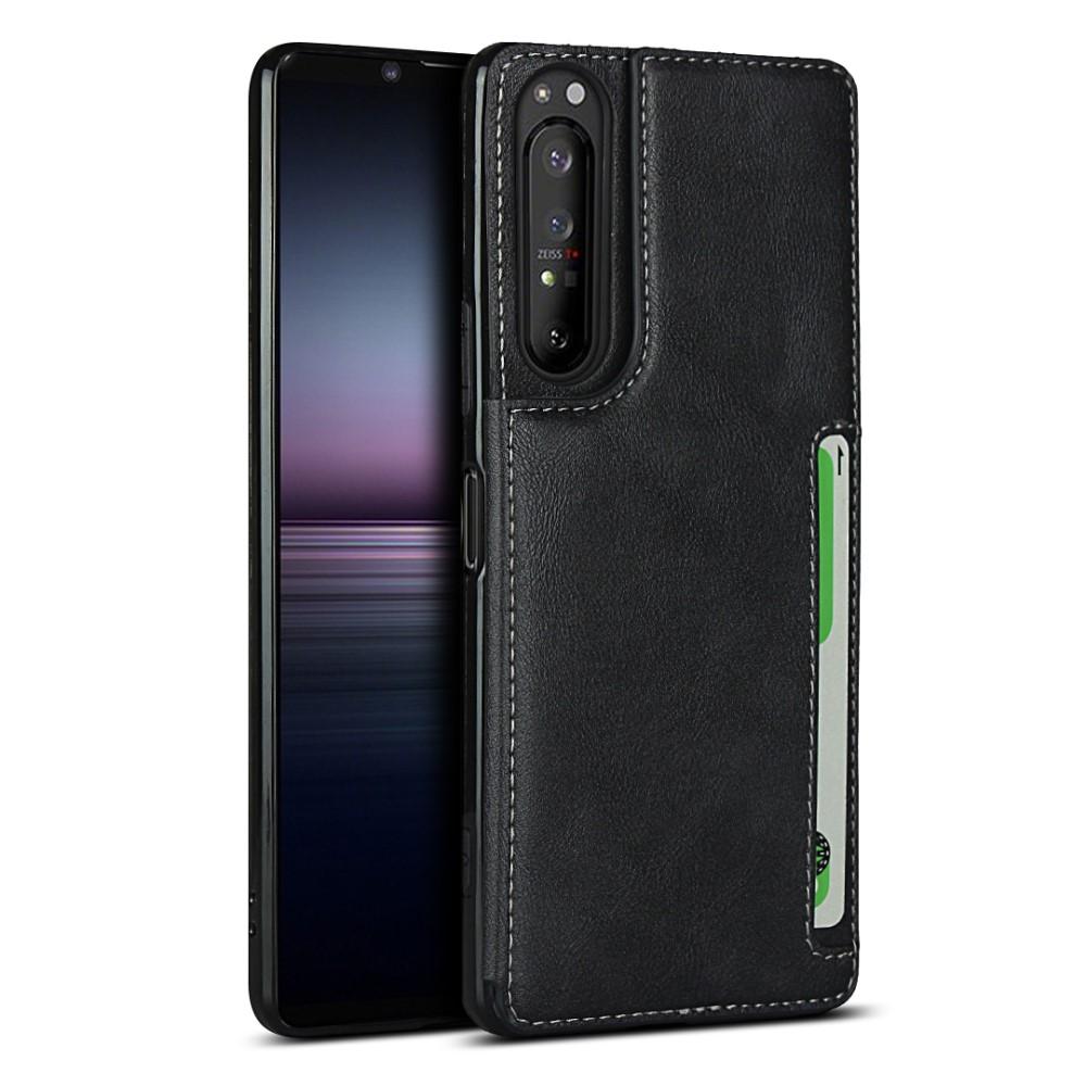 Leather Multi-slot Case Sony Xperia 1 II svart