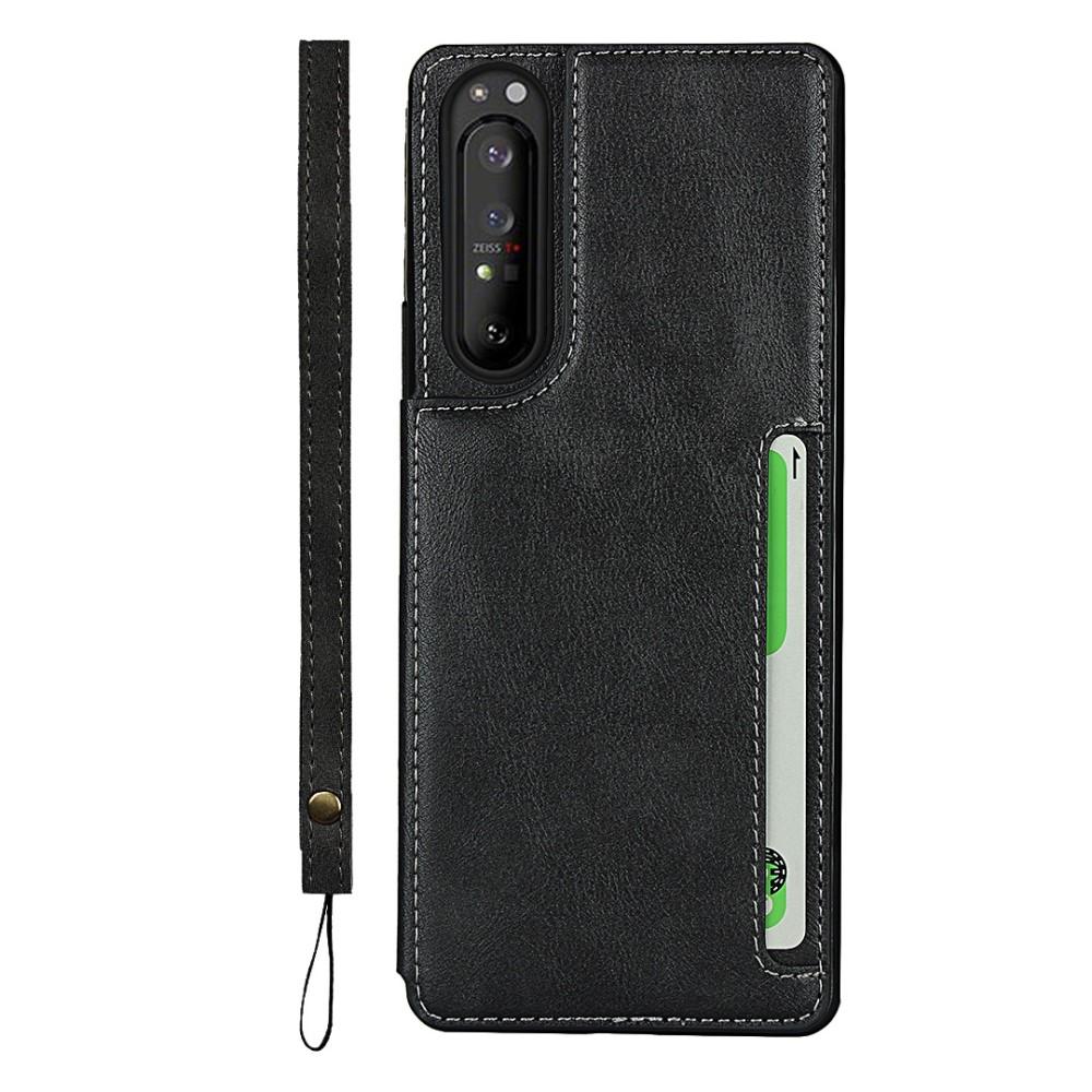 Leather Multi-slot Case Sony Xperia 1 II svart