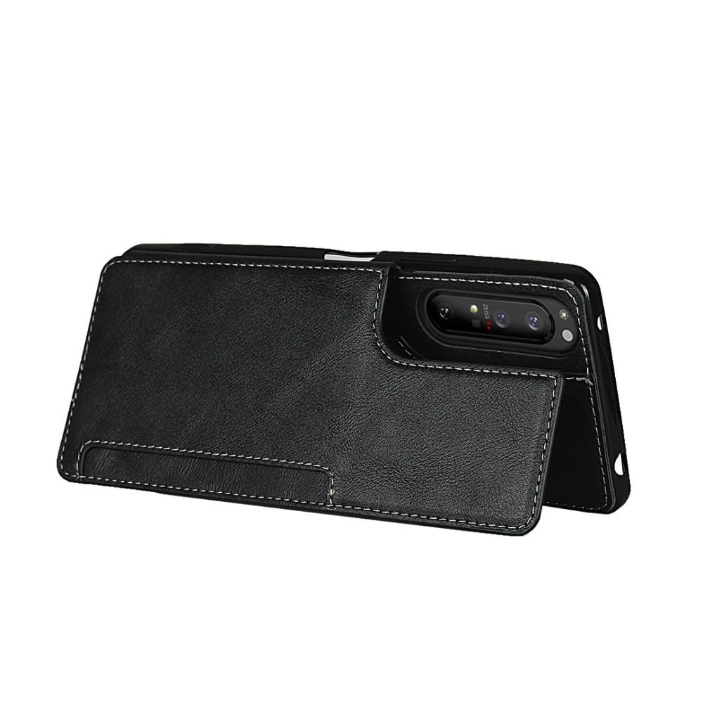 Leather Multi-slot Case Sony Xperia 1 II svart