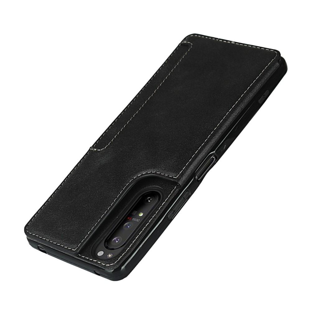Leather Multi-slot Case Sony Xperia 1 II svart