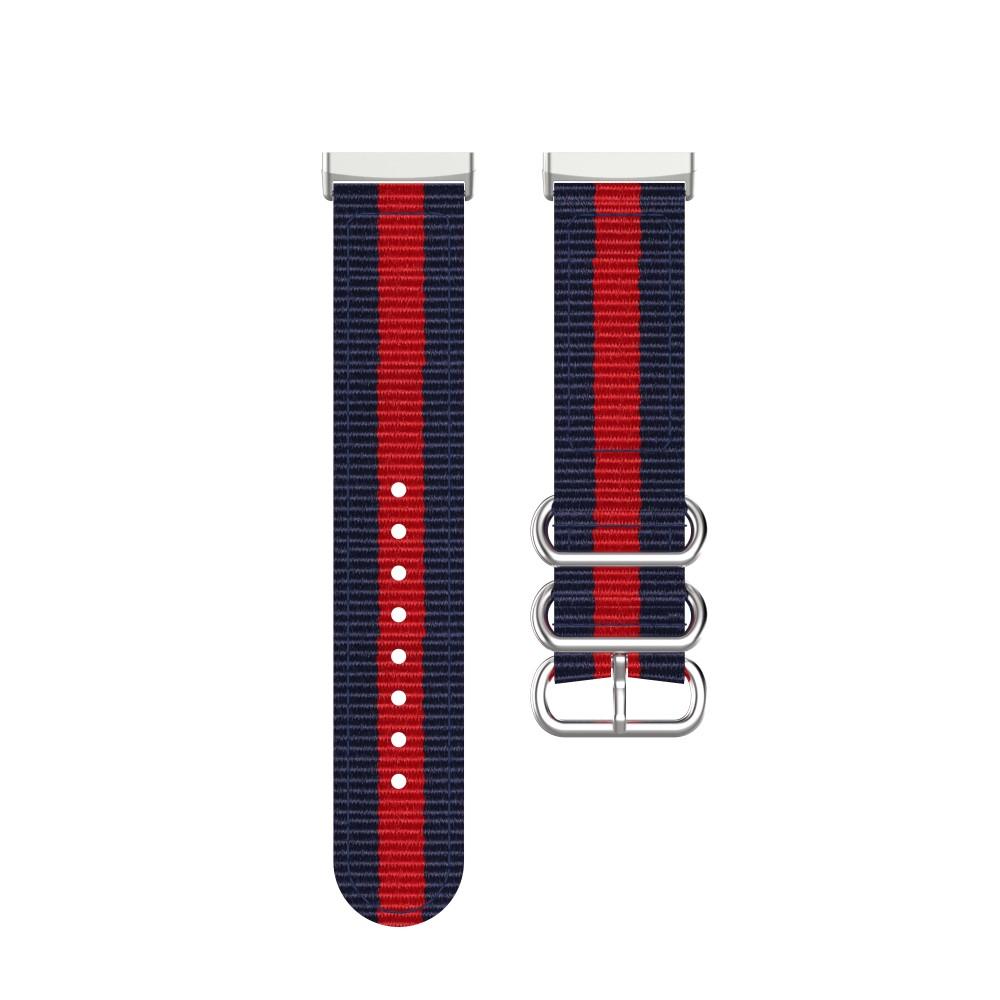 Natoarmband Fitbit Versa 3/Sense blå/röd
