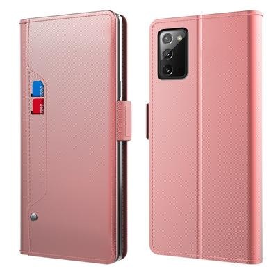 Plånboksfodral Spegel Galaxy Note 20 Ultra Rosa Guld