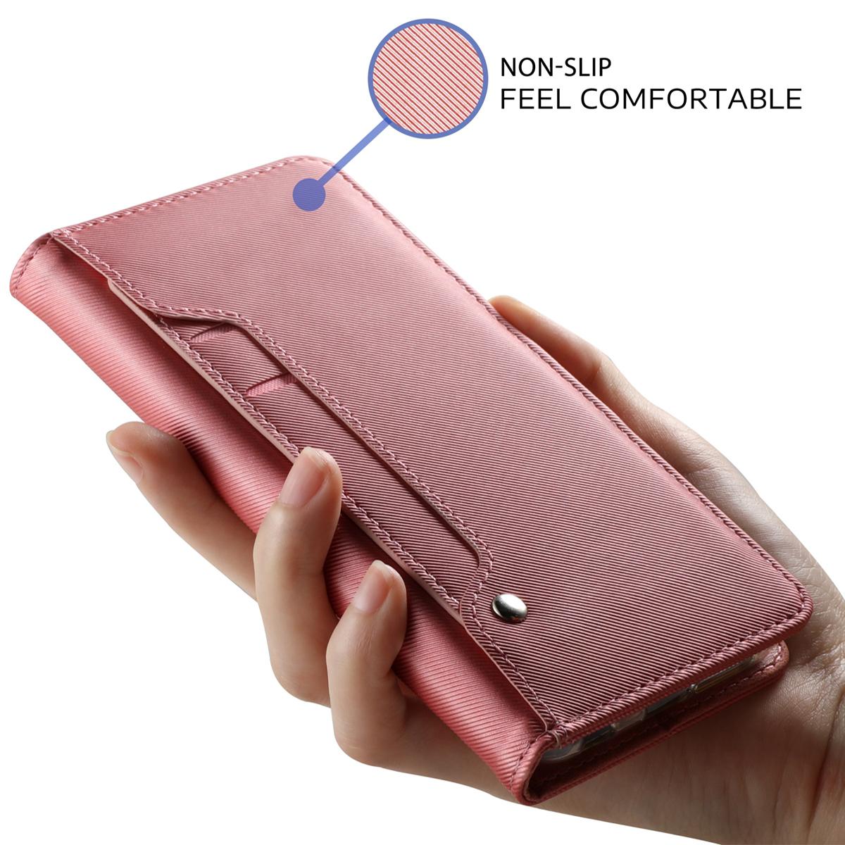 Plånboksfodral Spegel iPhone 7 Rosa Guld