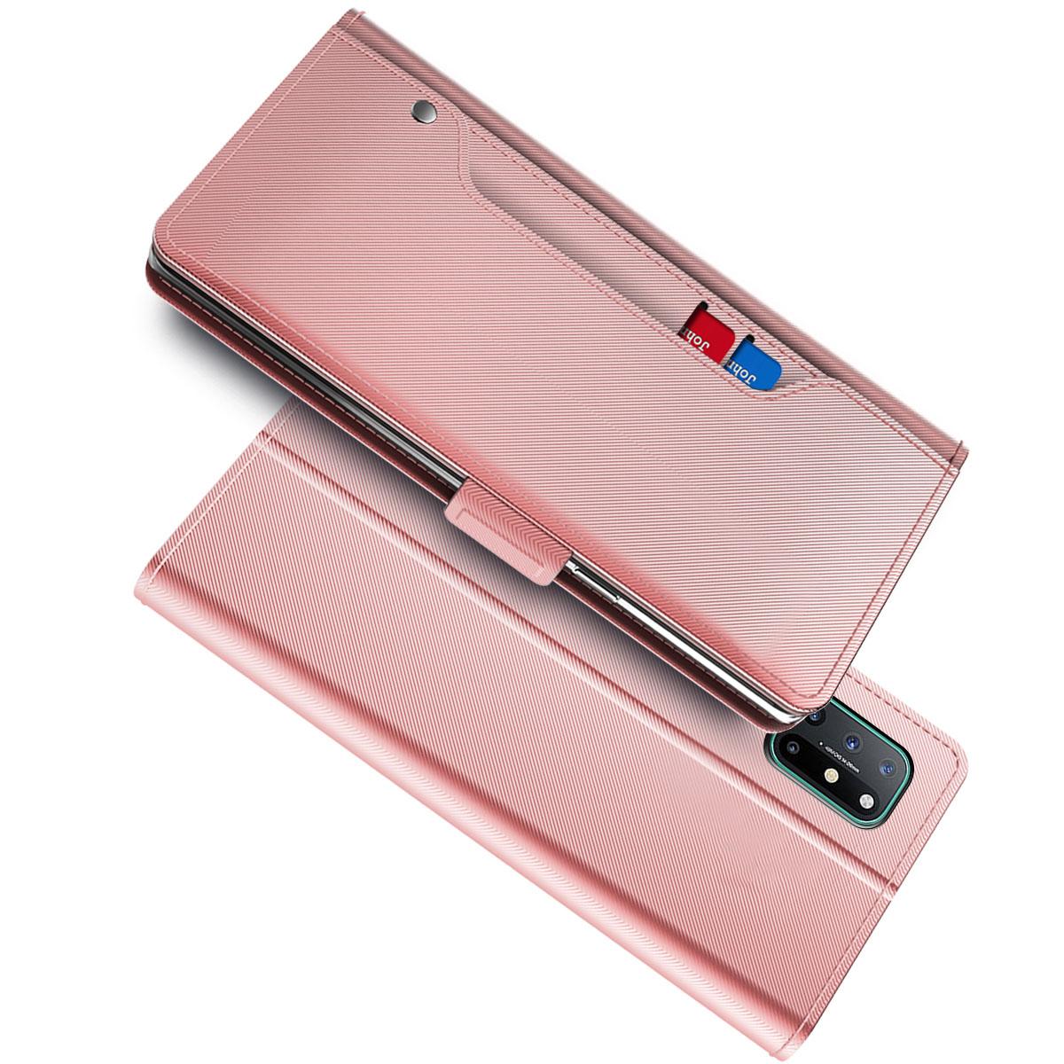 Plånboksfodral Spegel OnePlus 8T Rosa Guld