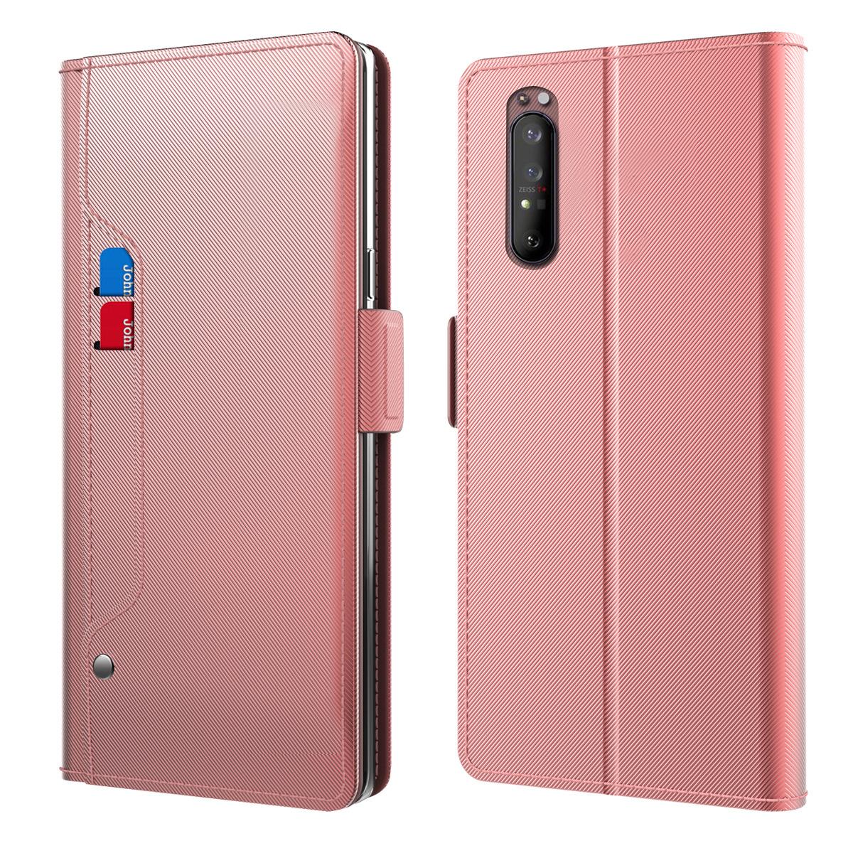 Plånboksfodral Spegel Sony Xperia 5 II Rosa Guld