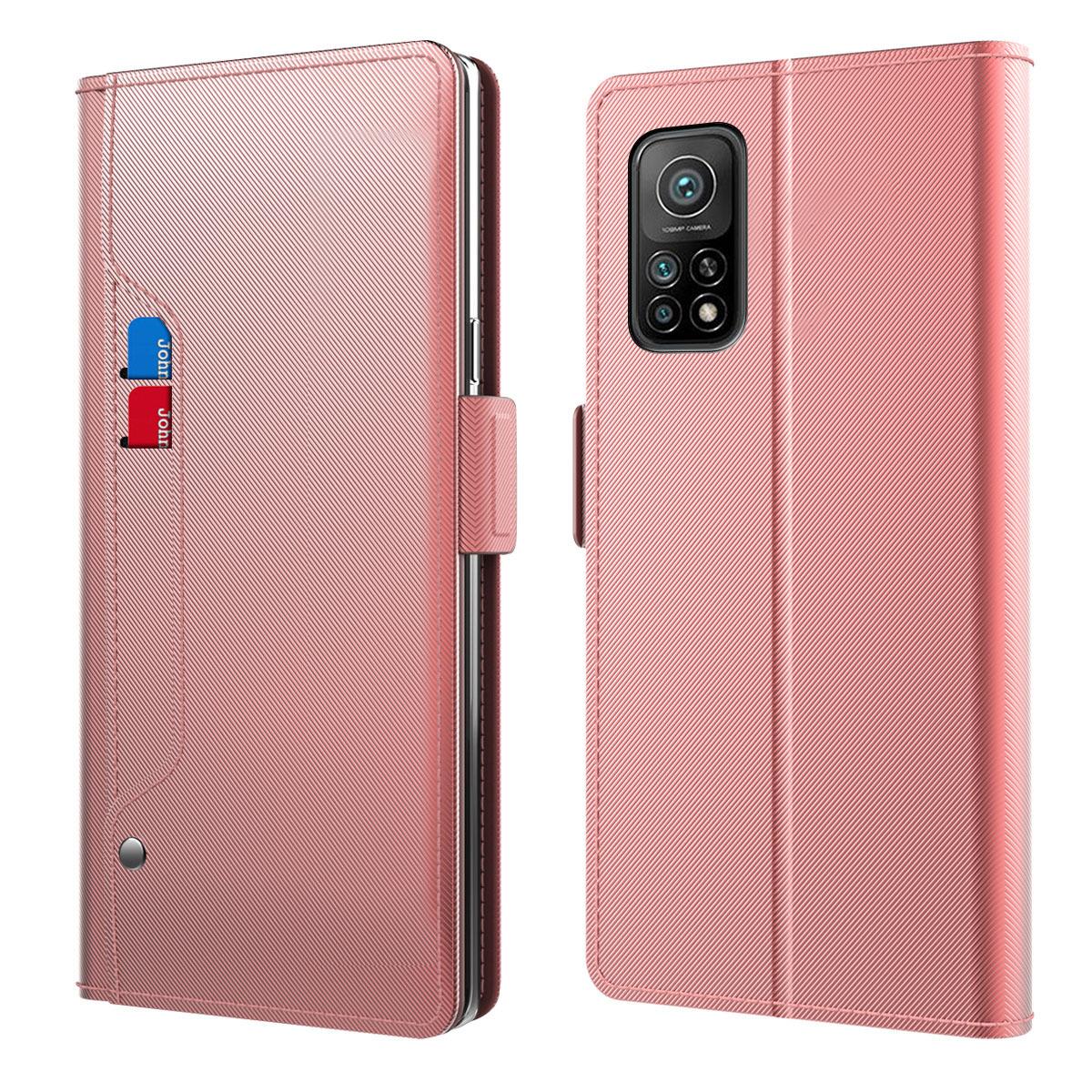 Plånboksfodral Spegel Xiaomi Mi 10T Pro 5G Rosa Guld
