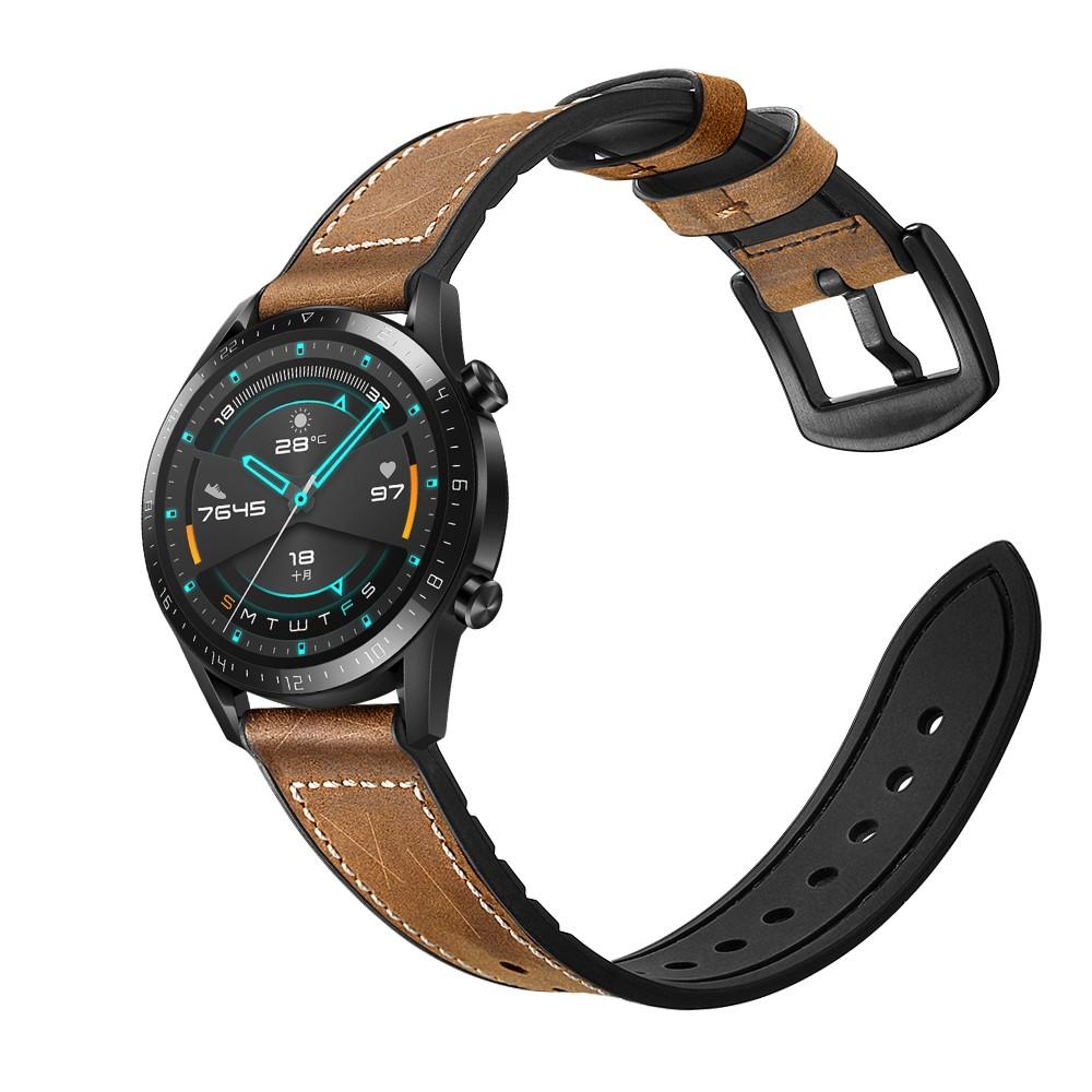 Premium Läderarmband Huawei Watch GT 2 Pro/GT 2 46mm/GT 2e brun