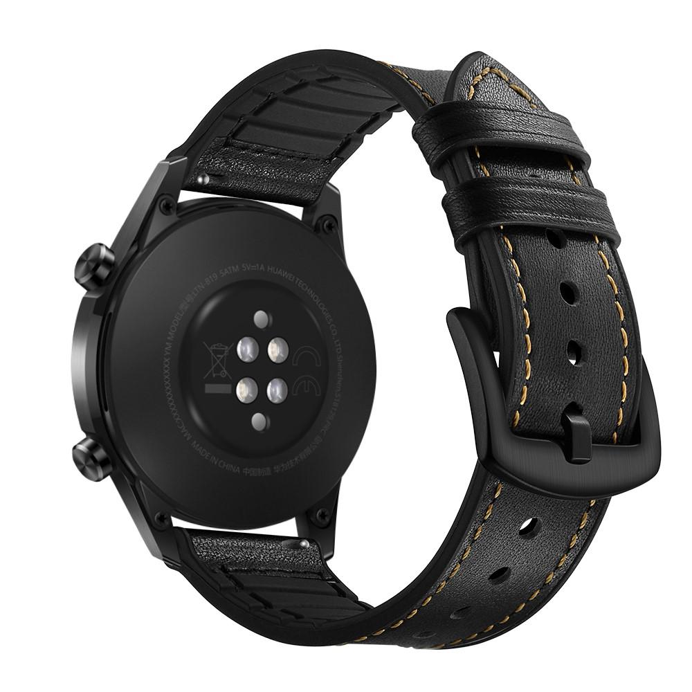 Premium Läderarmband Huawei Watch GT 2 Pro/GT 2 46mm/GT 2e svart