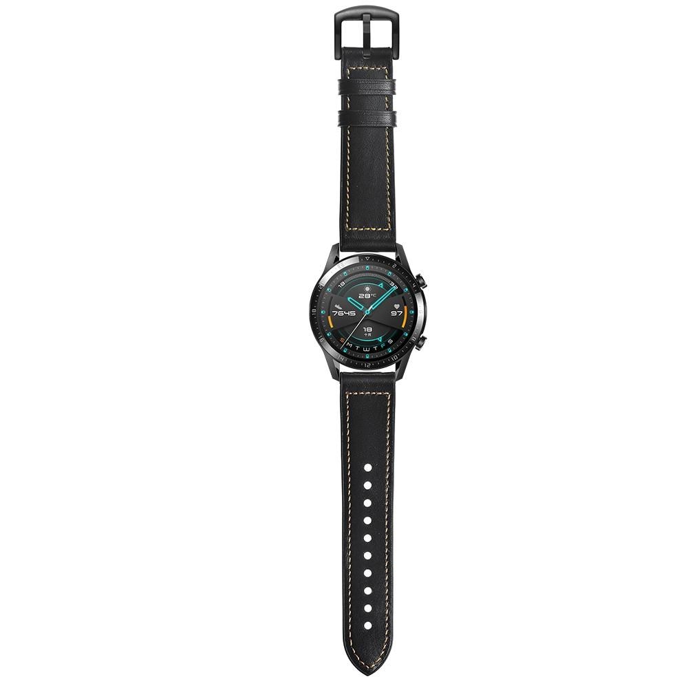 Premium Läderarmband Huawei Watch GT 2 Pro/GT 2 46mm/GT 2e svart
