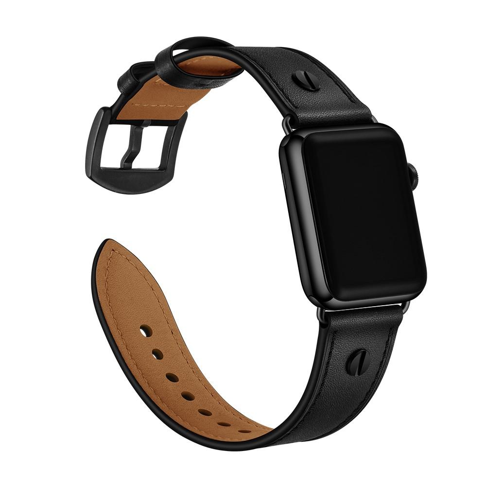 Premium Stud Armband Apple Watch 45mm Series 8 Black