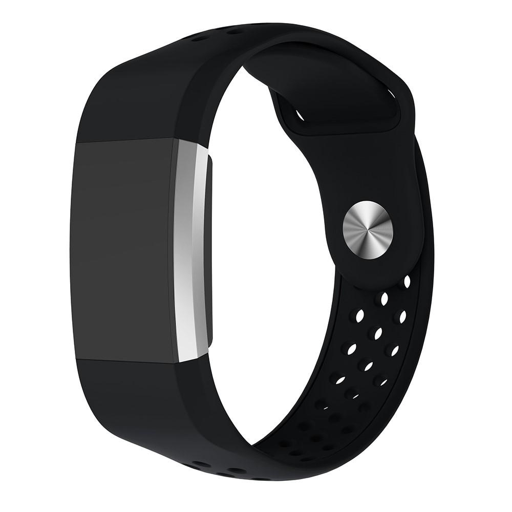 Silikonarmband Sport Fitbit Charge 2 svart