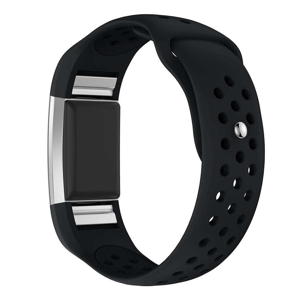 Silikonarmband Sport Fitbit Charge 2 svart