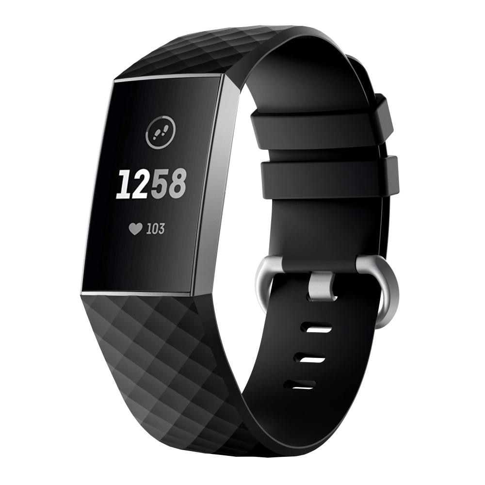 Silikonarmband Fitbit Charge 3/4 svart