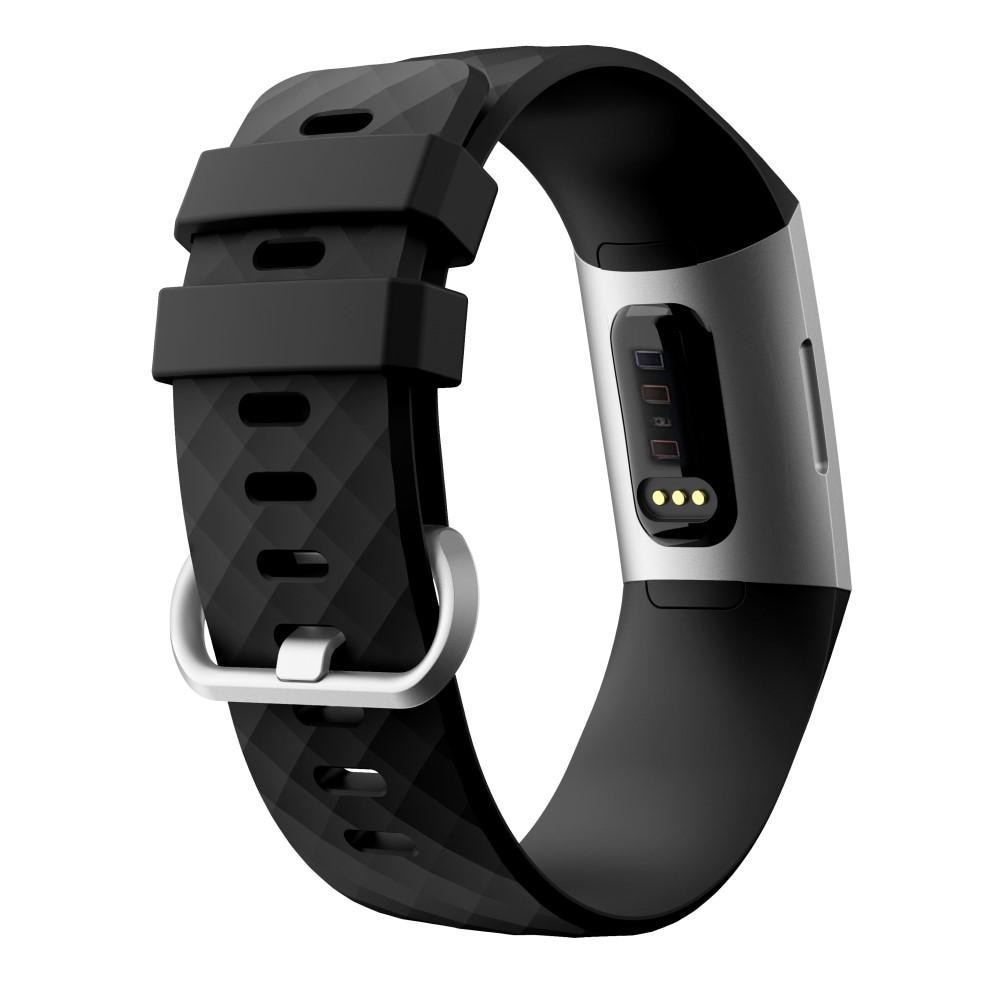 Silikonarmband Fitbit Charge 3/4 svart