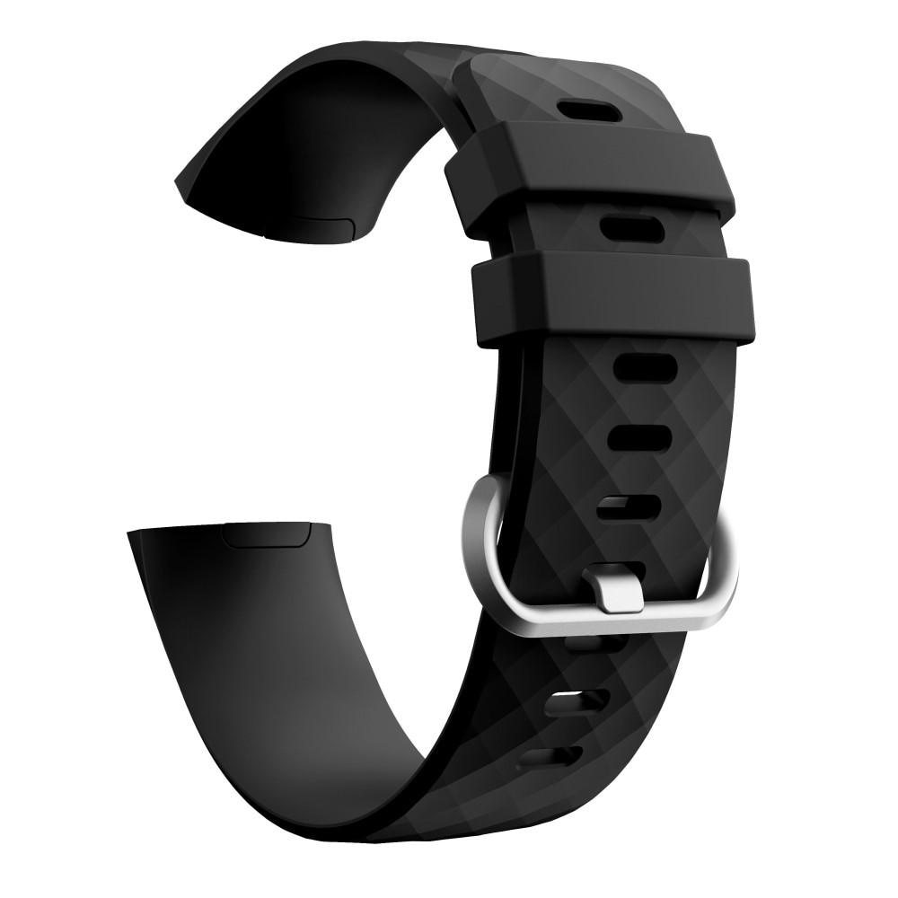 Silikonarmband Fitbit Charge 3/4 svart