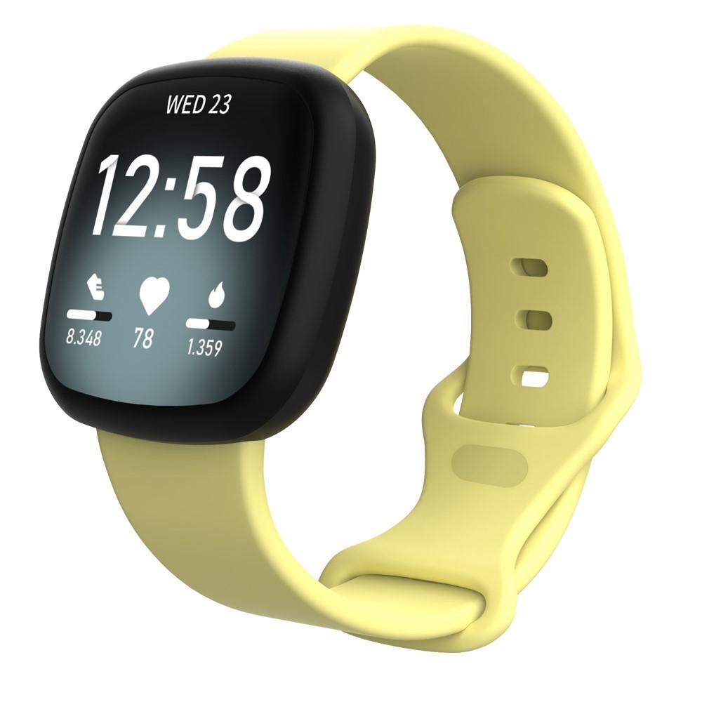 Silikonarmband Fitbit Versa 3/Sense gul (Small)