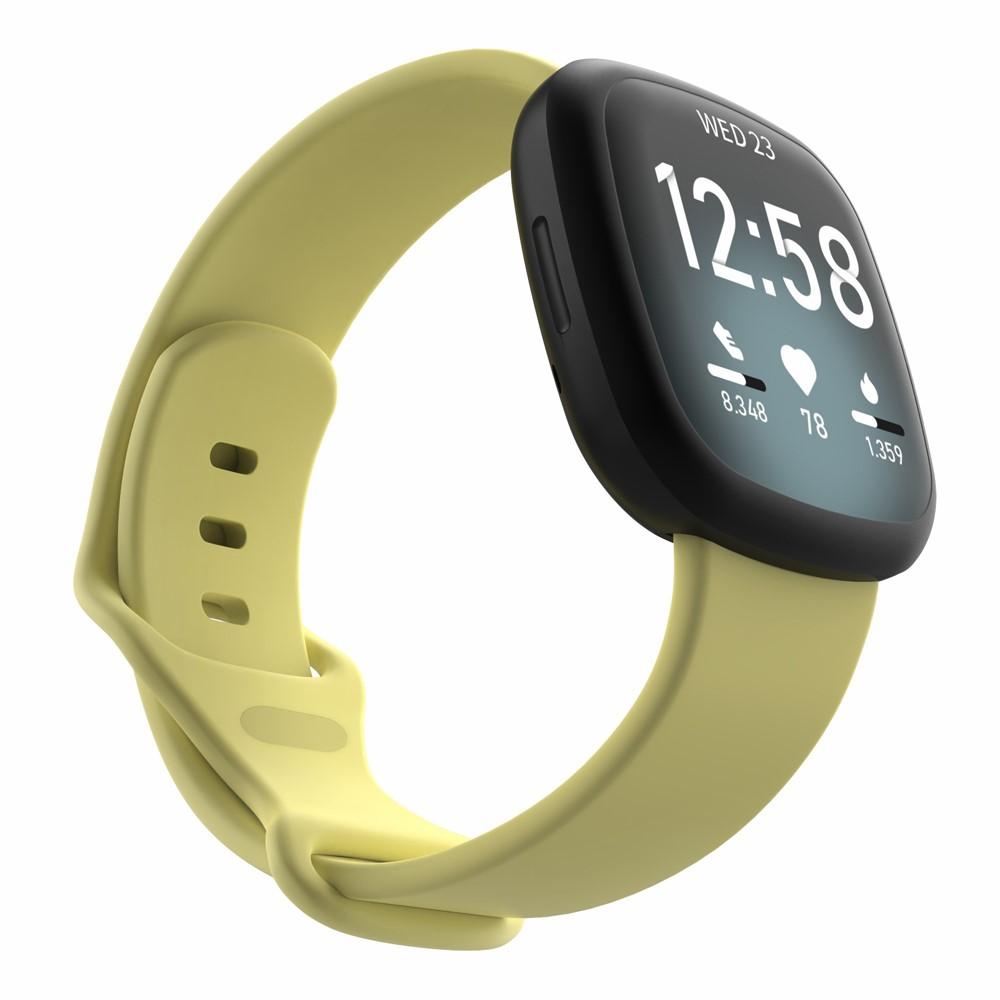 Silikonarmband Fitbit Versa 3/Sense gul (Small)