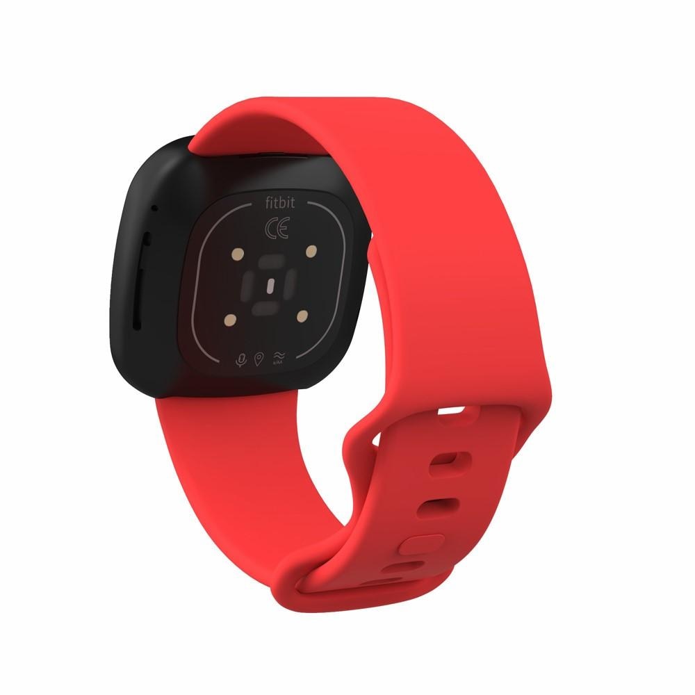Silikonarmband Fitbit Versa 3/Sense röd (Small)