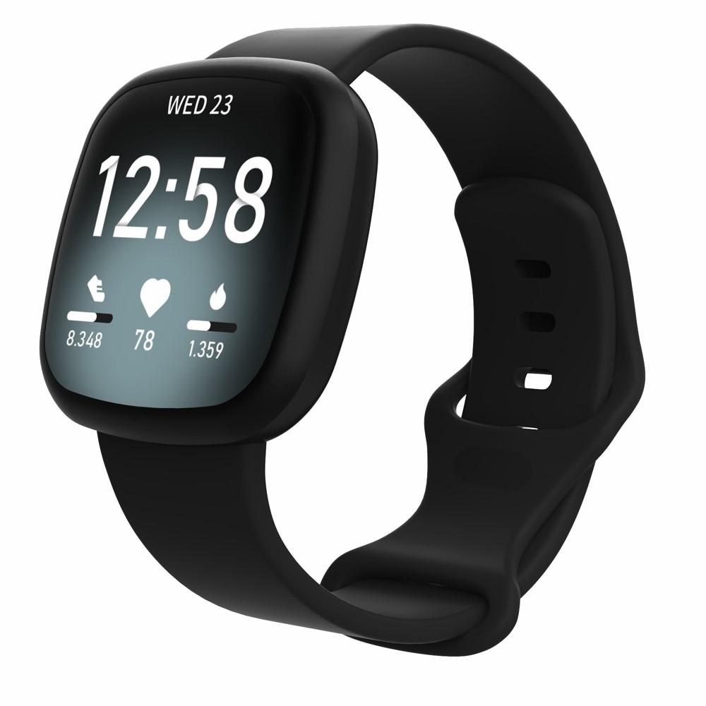 Silikonarmband Fitbit Versa 3/Sense svart (Small)